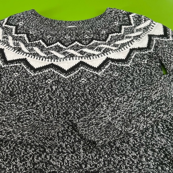 S OLD NAVY Nordic Scandinavian pattern Heather yarn Knit Sweater cotton blend - Picture 6 of 7